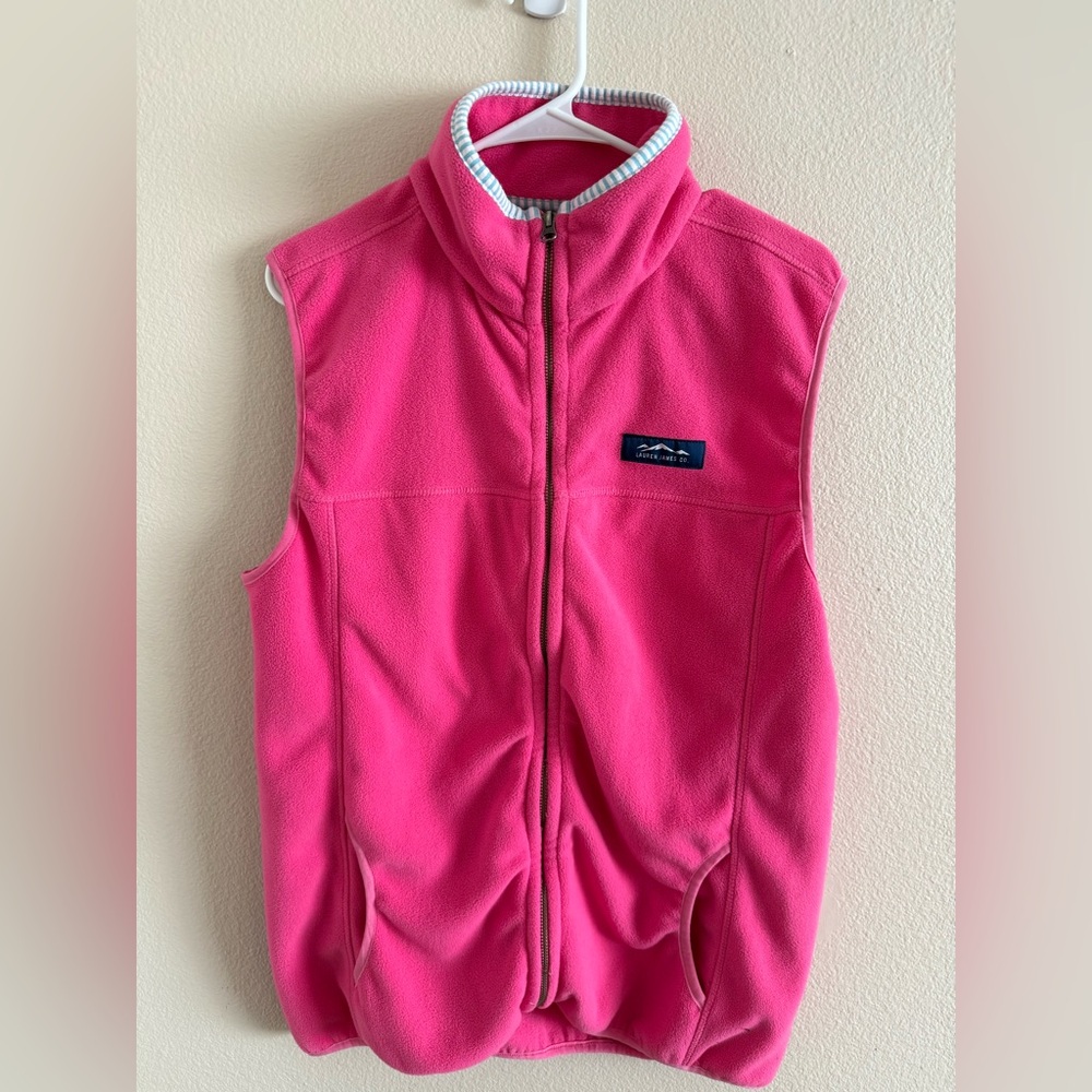 Lauren James Co. Preptec Hot Pink‎ Fleece Zip Up Vest Women’s size XL